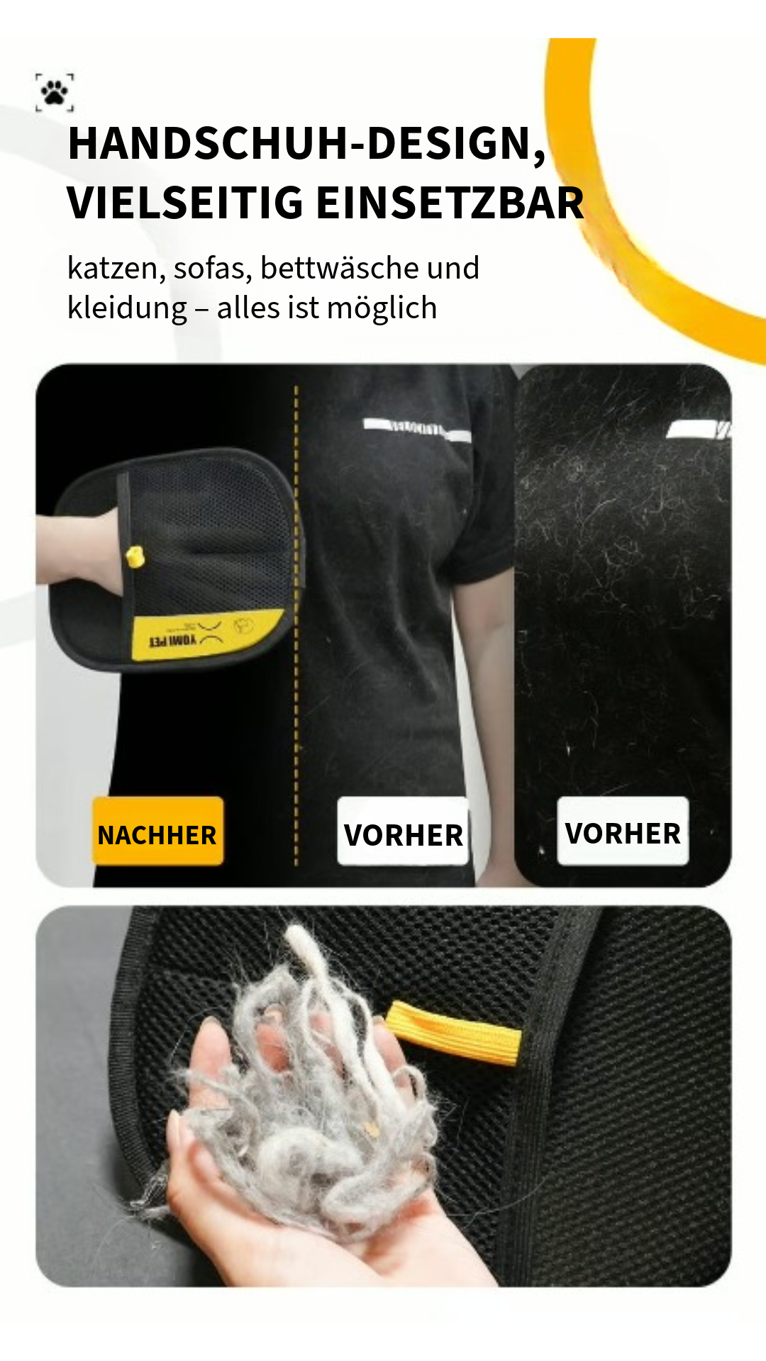 Elektrostatischer Haarentfernungs-Handschuh