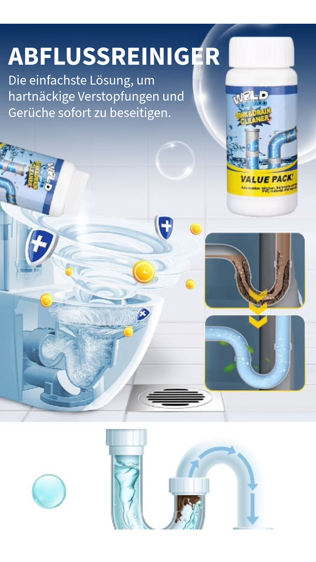 Leistungsstarker Professioneller Rohrreiniger