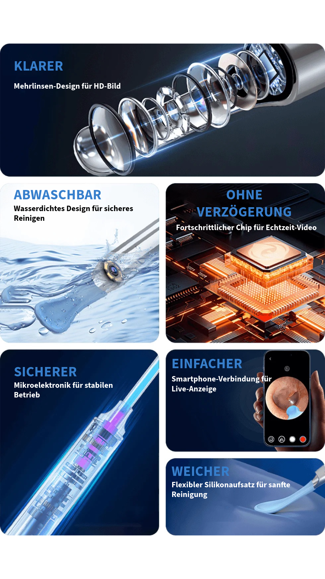 Professioneller Ohrenschmalzentferner mit Kamera