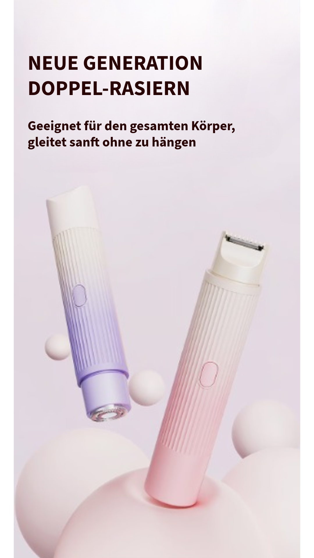 Komfortabler 2-in-1 Rasierer für Damen
