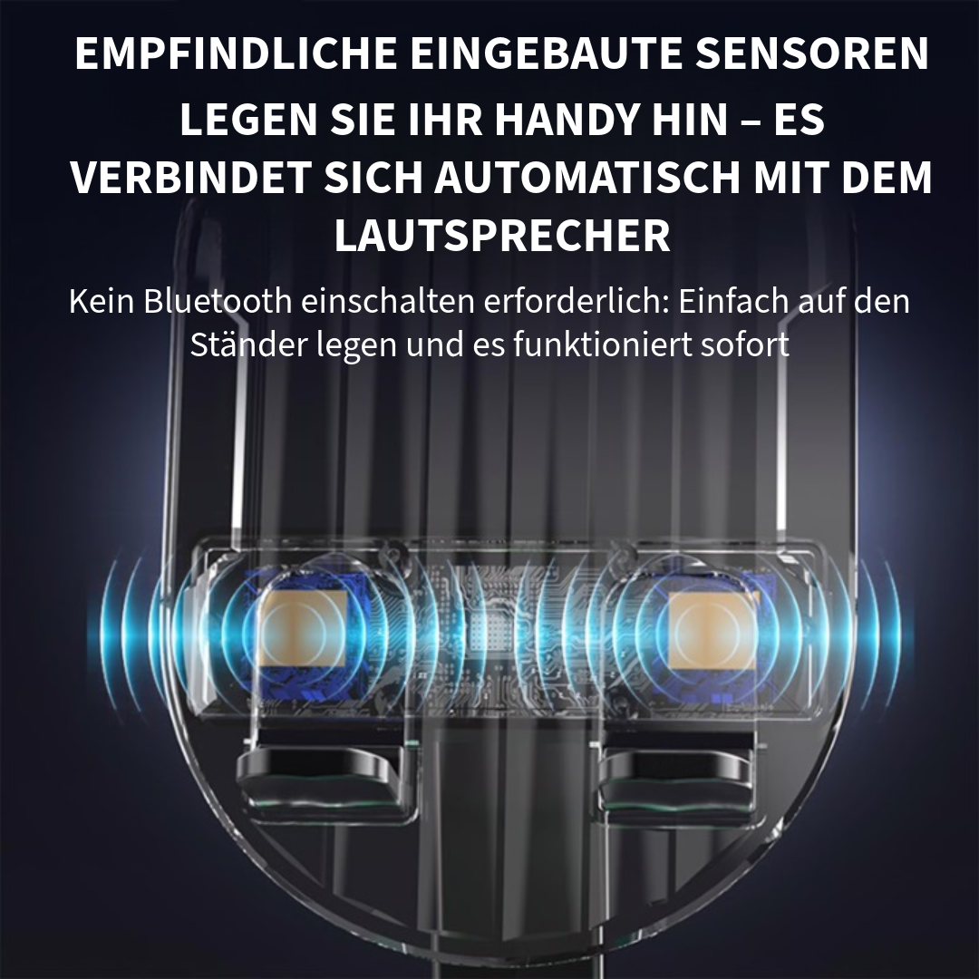 Telefonständer mit integriertem Lautsprecher und Powerbank