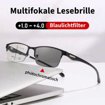 Automatisch verdunkelnde multifokale Lesebrille