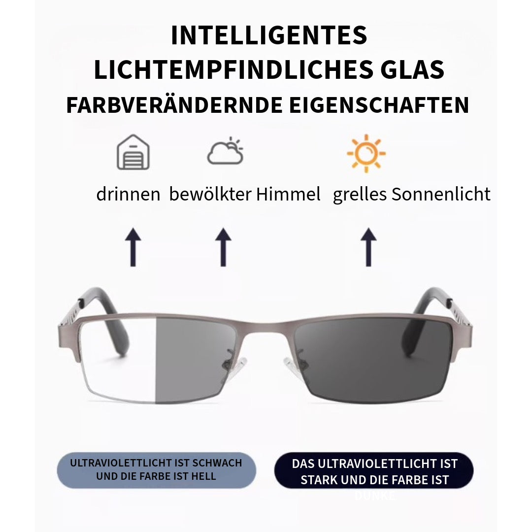 Automatisch verdunkelnde multifokale Lesebrille