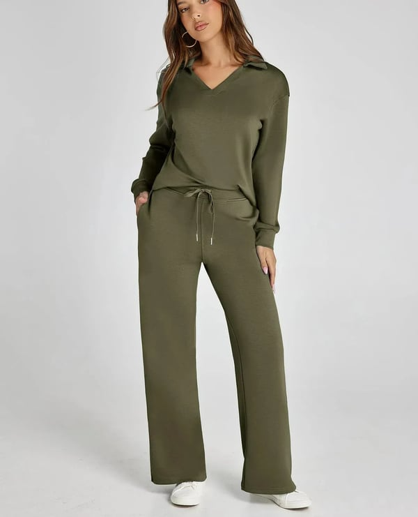 Casual Damen-Sweatsuit – 2-teiliges Set mit langen Ärmeln