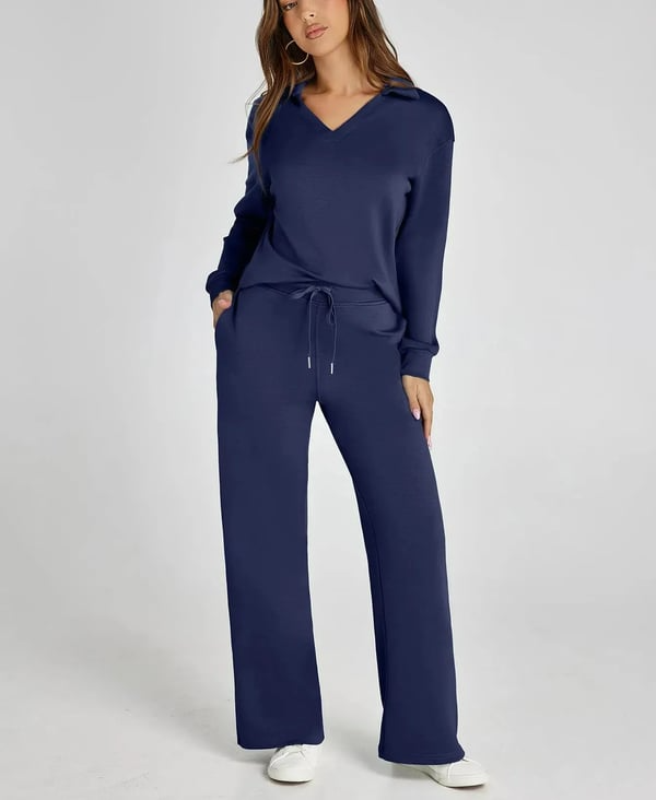 Casual Damen-Sweatsuit – 2-teiliges Set mit langen Ärmeln