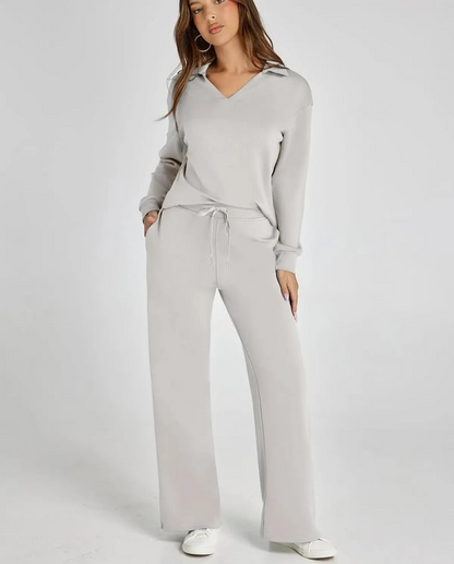 Casual Damen-Sweatsuit – 2-teiliges Set mit langen Ärmeln