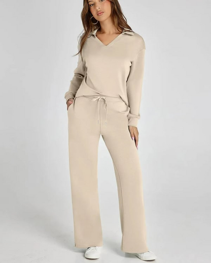 Casual Damen-Sweatsuit – 2-teiliges Set mit langen Ärmeln