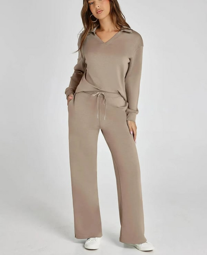 Casual Damen-Sweatsuit – 2-teiliges Set mit langen Ärmeln