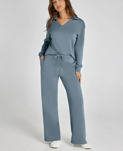 Casual Damen-Sweatsuit – 2-teiliges Set mit langen Ärmeln
