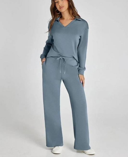 Casual Damen-Sweatsuit – 2-teiliges Set mit langen Ärmeln