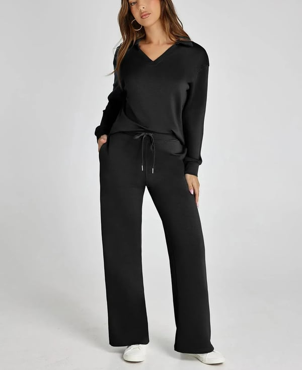 Casual Damen-Sweatsuit – 2-teiliges Set mit langen Ärmeln