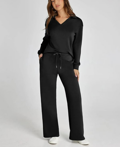 Casual Damen-Sweatsuit – 2-teiliges Set mit langen Ärmeln